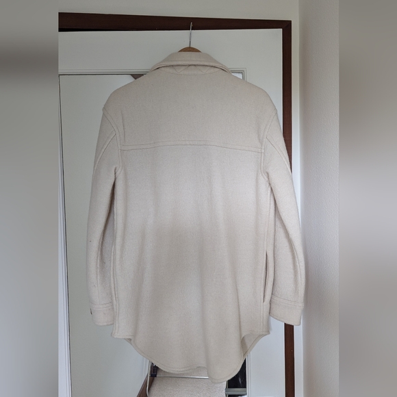 Aritzia Wilfred Free Cream 100% Wool Shacket Size Small - Picture 2 of 4